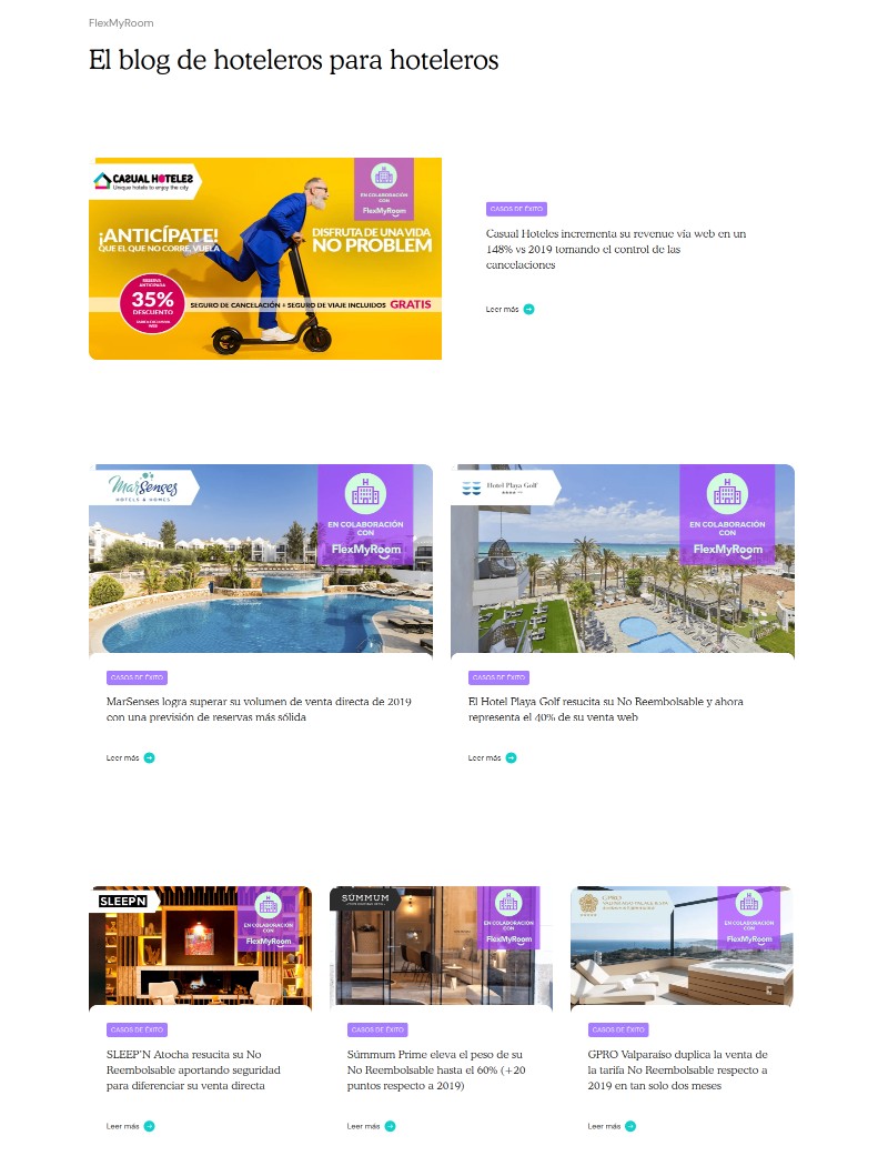 FlexMyRoom website casos de éxito