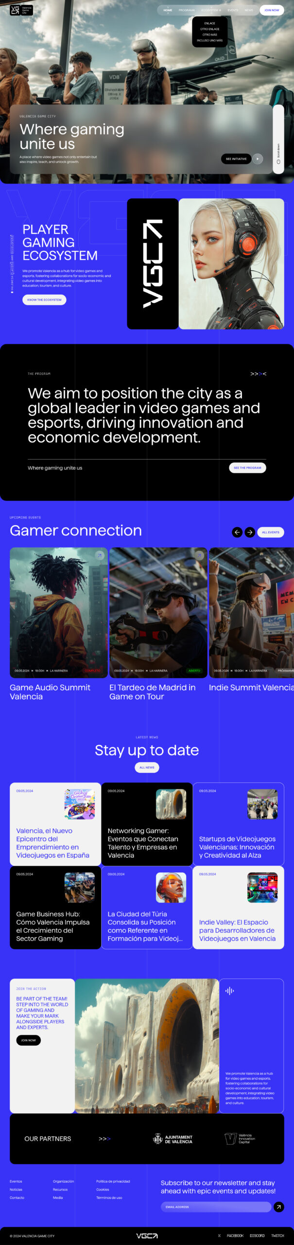 Valencia Game City homepage